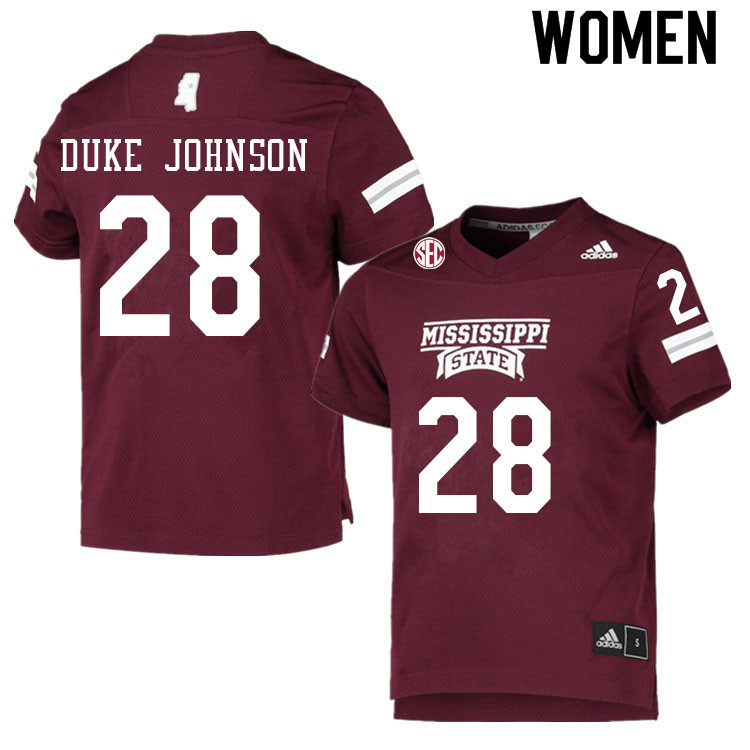 Women #28 Tanner Duke Johnson Mississippi State Bulldogs College Football Jerseys Sale-Maroon